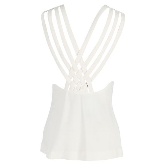 Khaite Cross-Back Top in Cream Viscose